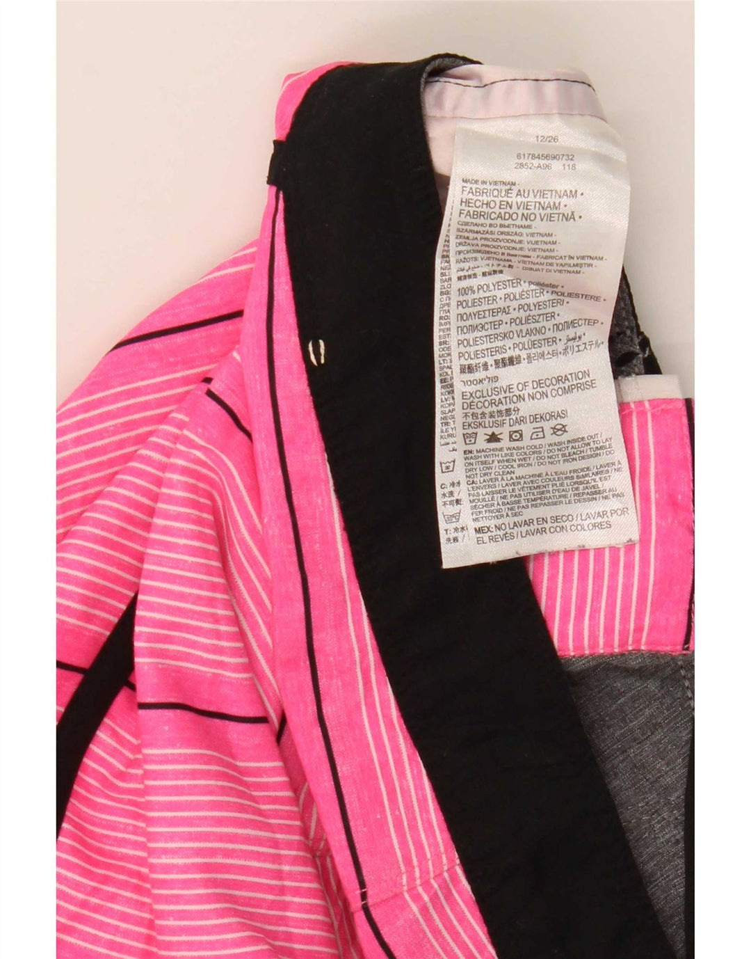 Pantaloncini da bagno per ragazzi Hurley 11-12 anni in poliestere a righe rosa
