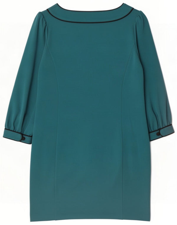 Next Abito a trapezio da donna con maniche a 3/4 UK 12 Verde medio Poliestere