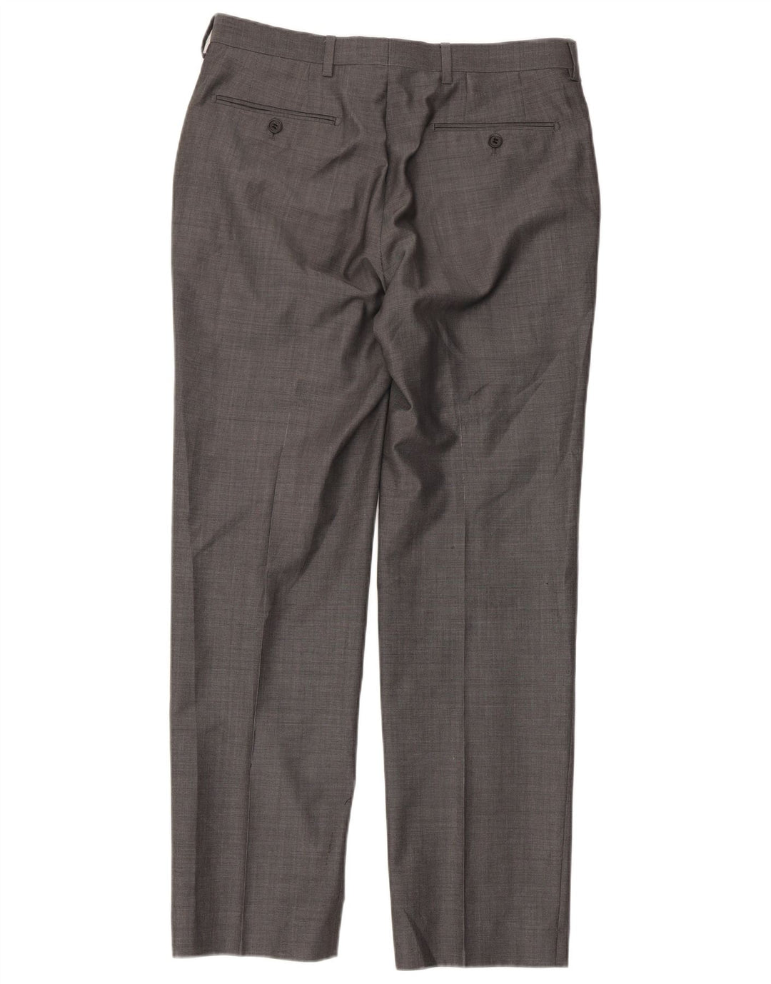 Pantaloni da abito dritti da uomo Marks & Spencer W32 L31 lana grigia