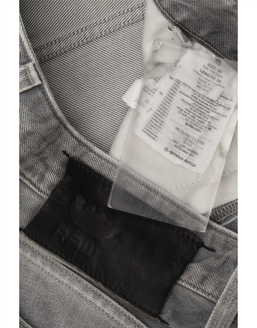Jeans slim da uomo G-Star W32 L34 cotone grigio