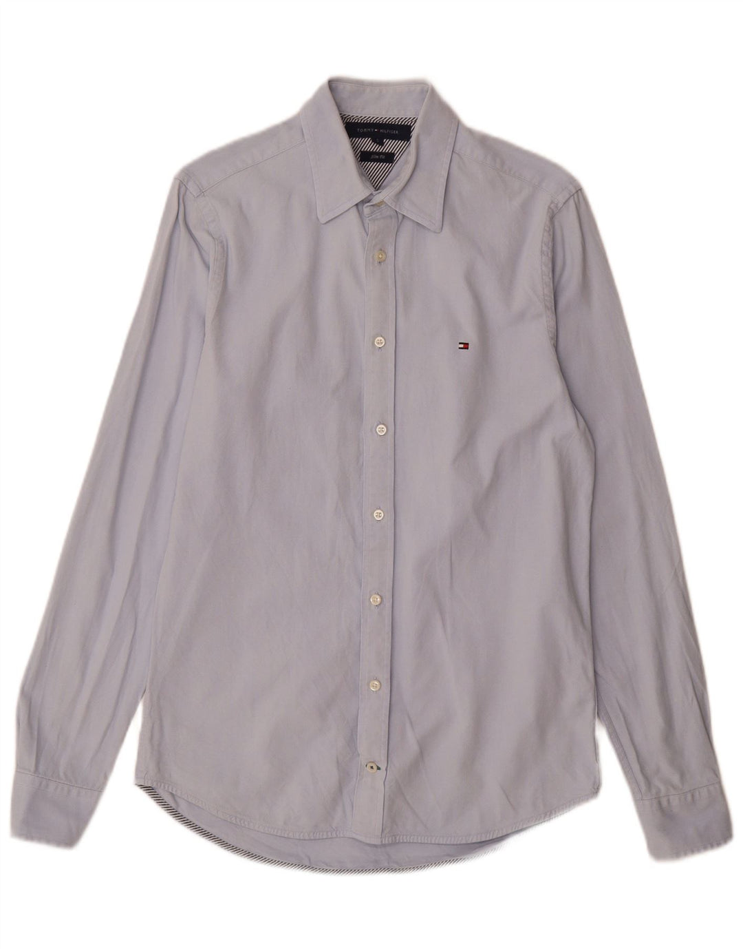 Camicia slim fit da uomo Tommy Hilfiger piccola in cotone blu