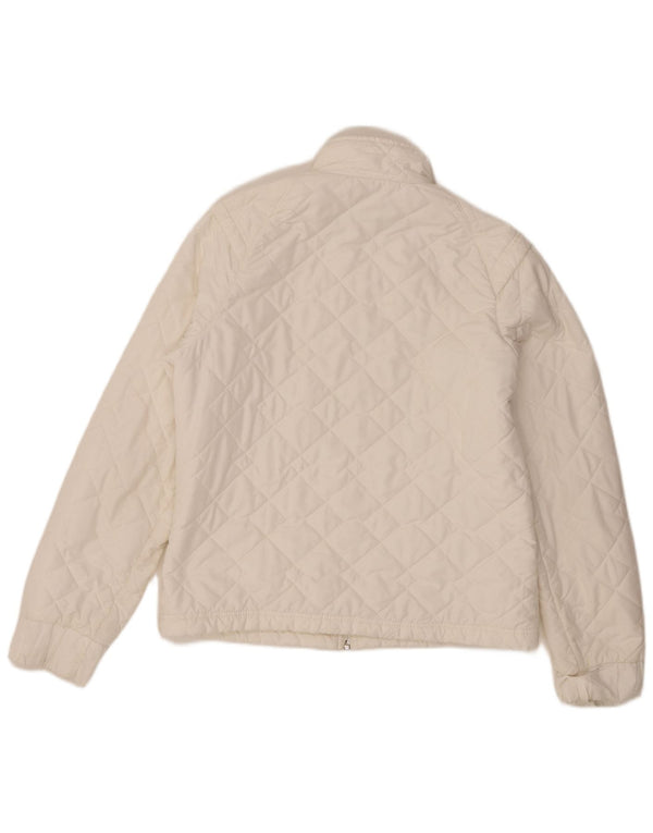 Giacca trapuntata da donna Adidas UK 14 poliestere bianco medio