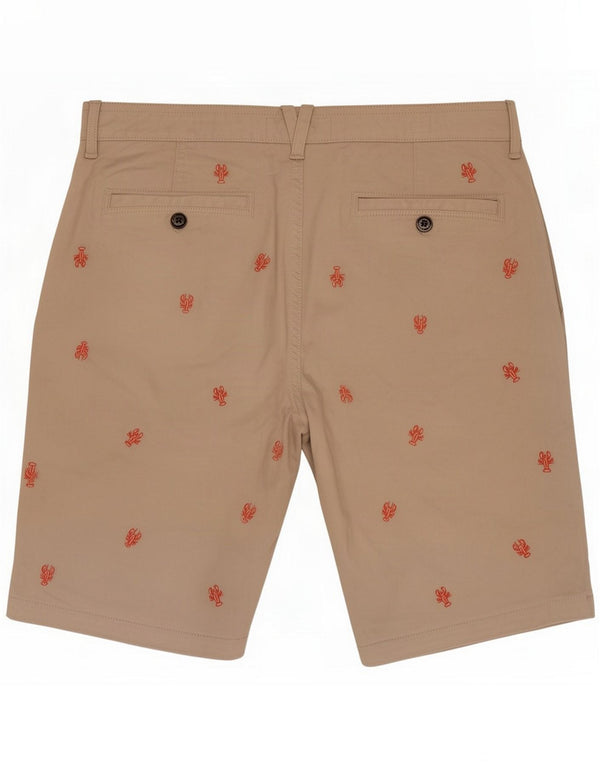 Pantaloncini chino da uomo con motivo astratto Fat Face medio W32 cotone maculato beige