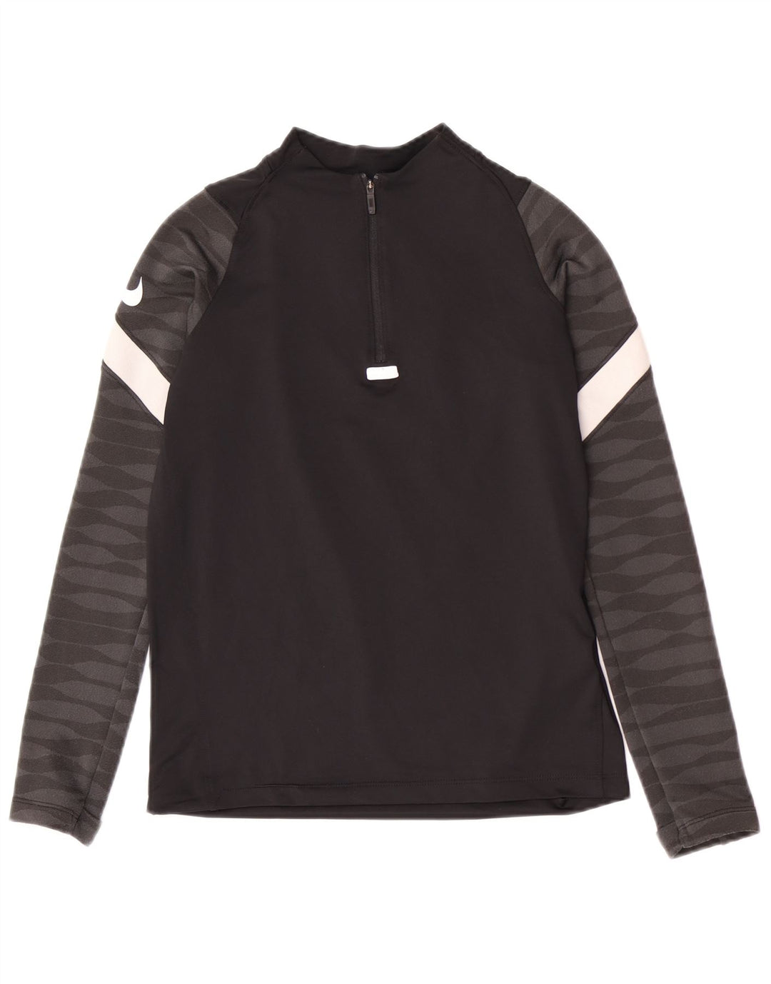 Maglia da tuta regolare da ragazzo con zip e collo Nike, 10-11 anni, media, nera, sportiva