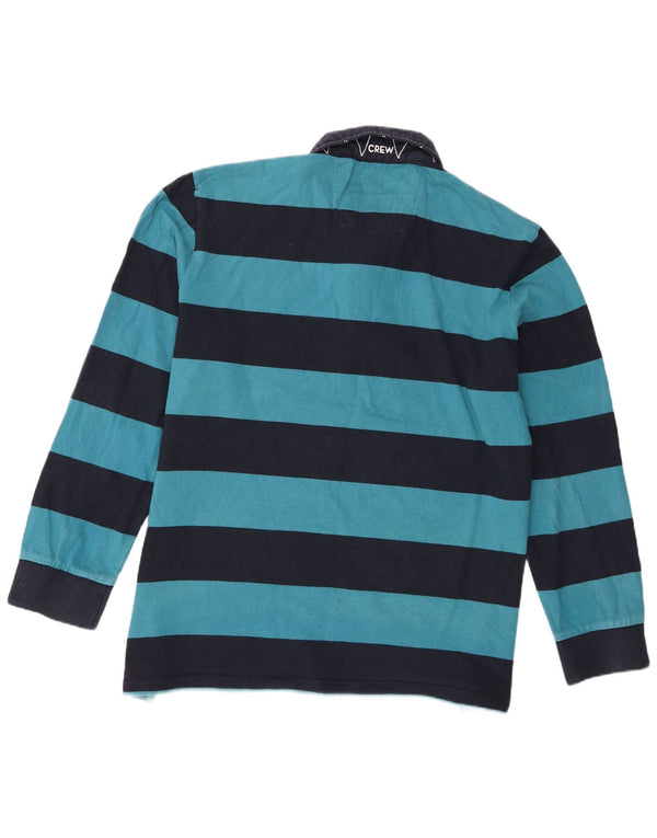 Crew Clothing Polo da rugby da uomo a maniche lunghe 2XL Cotone a righe blu