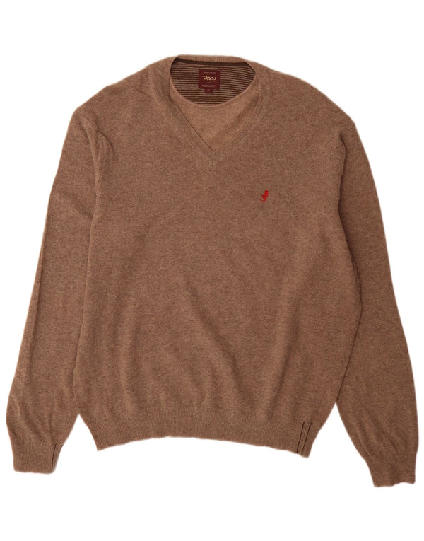 Marlboro Classics Maglione da uomo con scollo a V XL Marrone