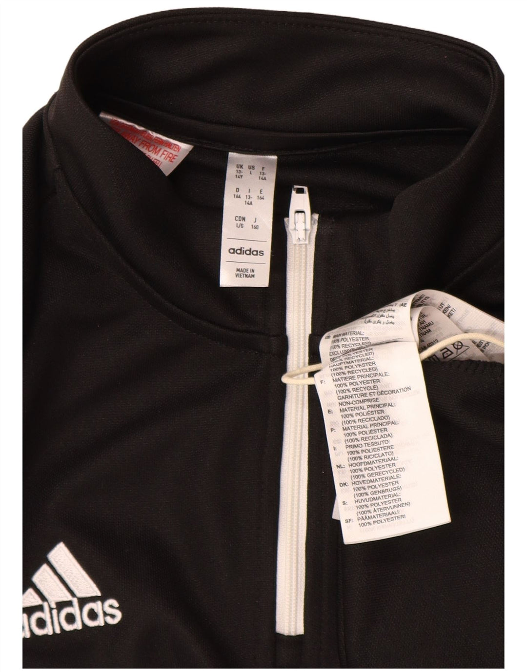 Top della tuta da ginnastica Adidas Aeroready Zip Neck Pullover da ragazzo 13-14 anni Nera