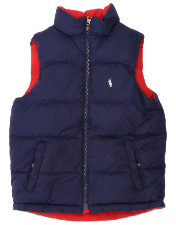 Gilet imbottito reversibile per ragazzi Polo Ralph Lauren 7-8 anni piccolo blu navy