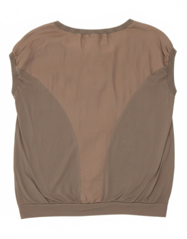 T-Shirt Donna Trussardi Jeans Top UK 10 Small Grigio Colorblock