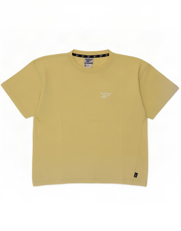 T-shirt Reebok Bambina Top 13-14 Anni XL Cotone Giallo