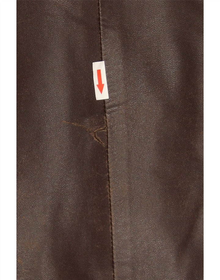 Giacca in pelle vintage da uomo UK 44 2XL Marrone