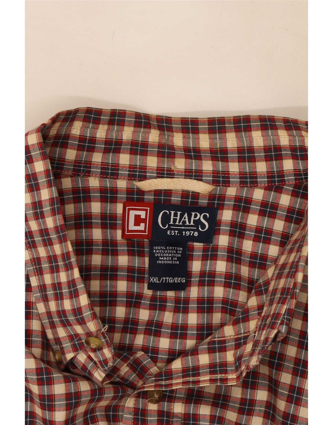 Camicia da uomo Chaps 2XL in cotone a quadri rossi