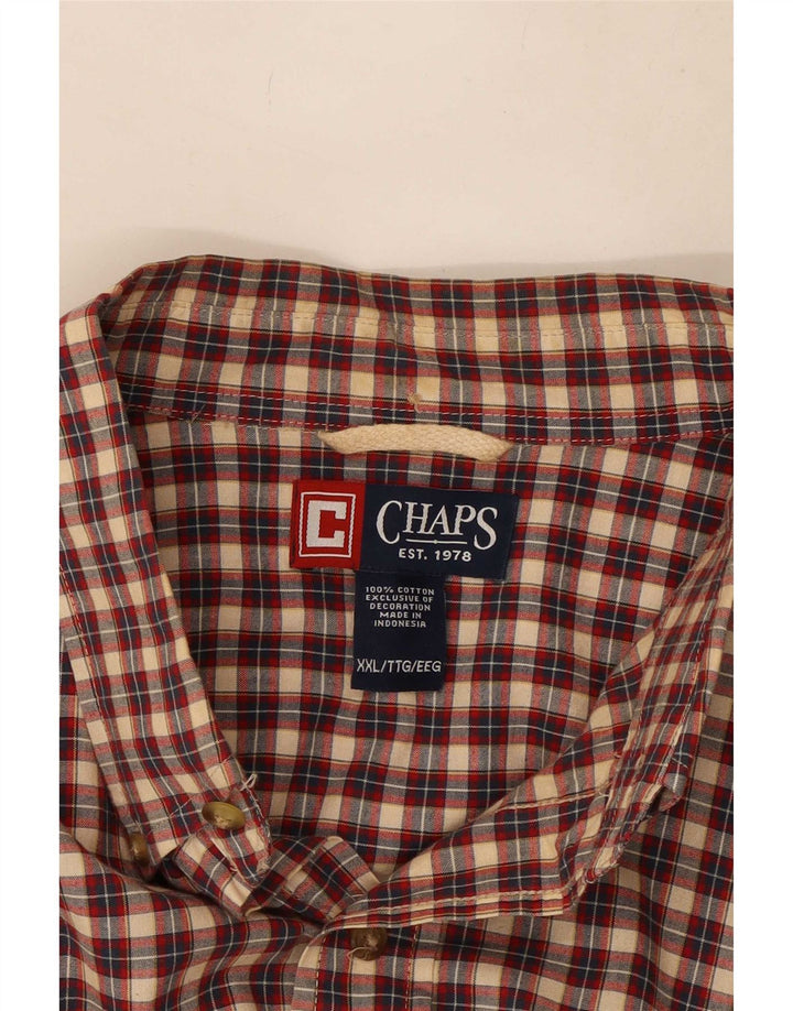 Camicia da uomo Chaps 2XL in cotone a quadri rossi