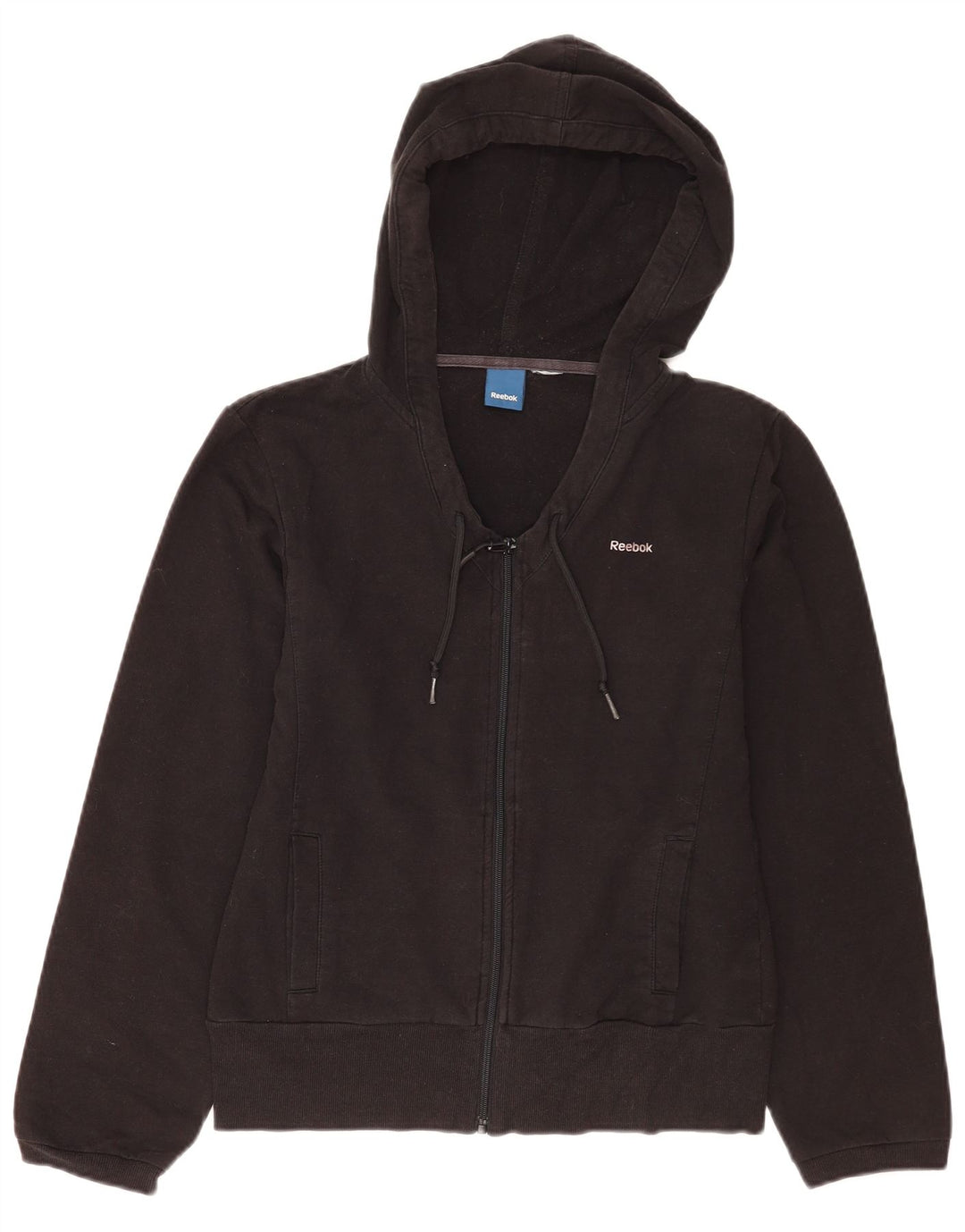 Maglione con cappuccio e zip Reebok da donna UK 12 medio nero
