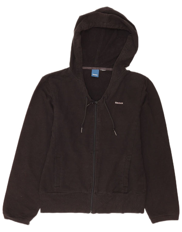 Maglione con cappuccio e zip Reebok da donna UK 12 medio nero