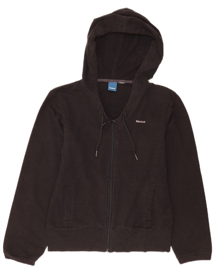 Maglione con cappuccio e zip Reebok da donna UK 12 medio nero