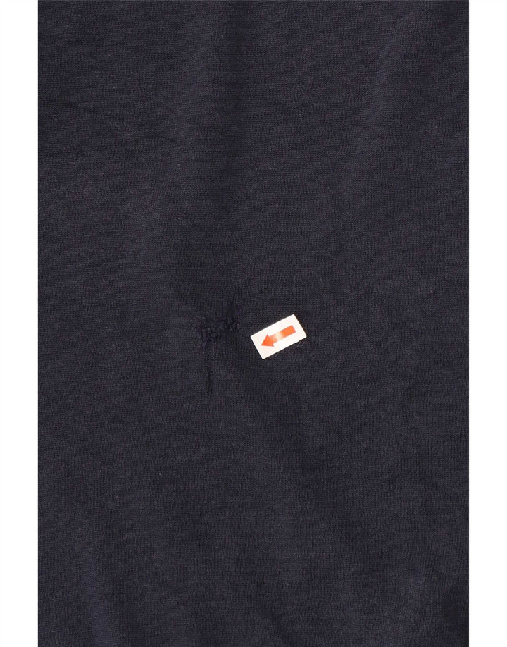 Massimo Dutti Maglione da uomo con collo a polo grande in cotone blu navy
