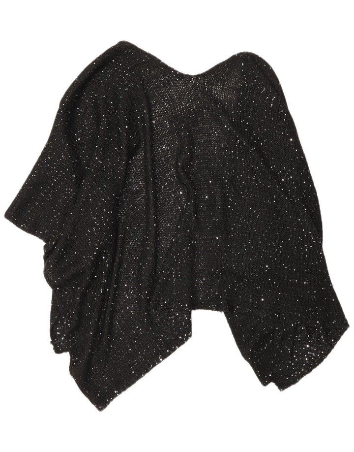 Maglione poncho da donna Marks & Spencer taglia unica acrilico screziato nero