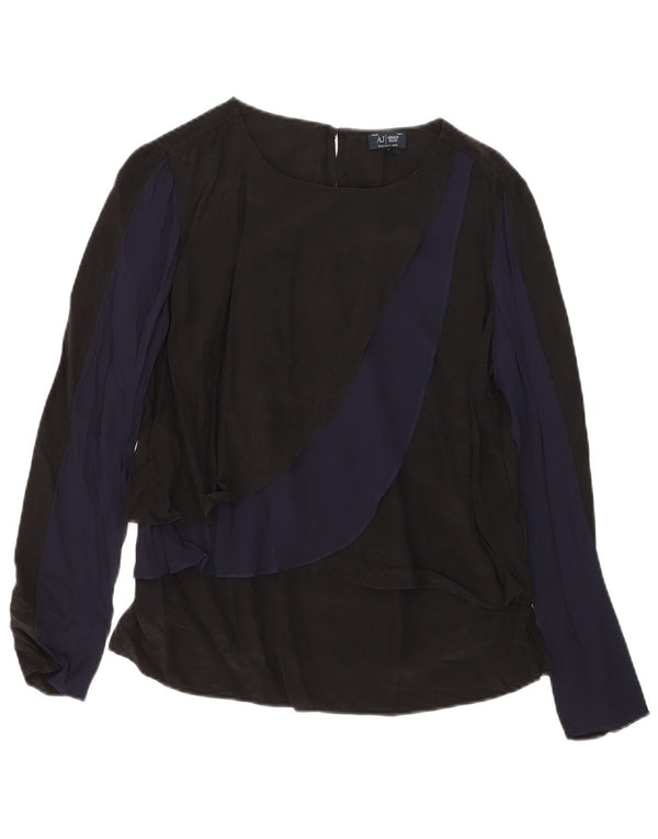 Armani Jeans Camicetta a maniche lunghe da donna Top EU 42 Large Black Colourblock