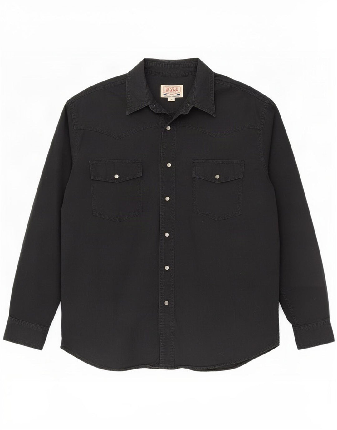 Camicia vintage da uomo grande in cotone nero