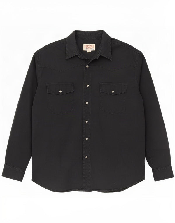 Vintage Mens Shirt Large Black Cotton