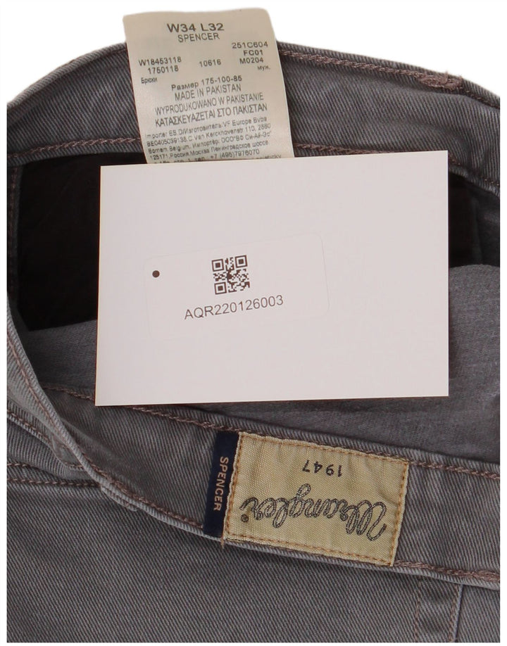 Jeans dritti da uomo Wrangler Spencer W34 L32 cotone grigio