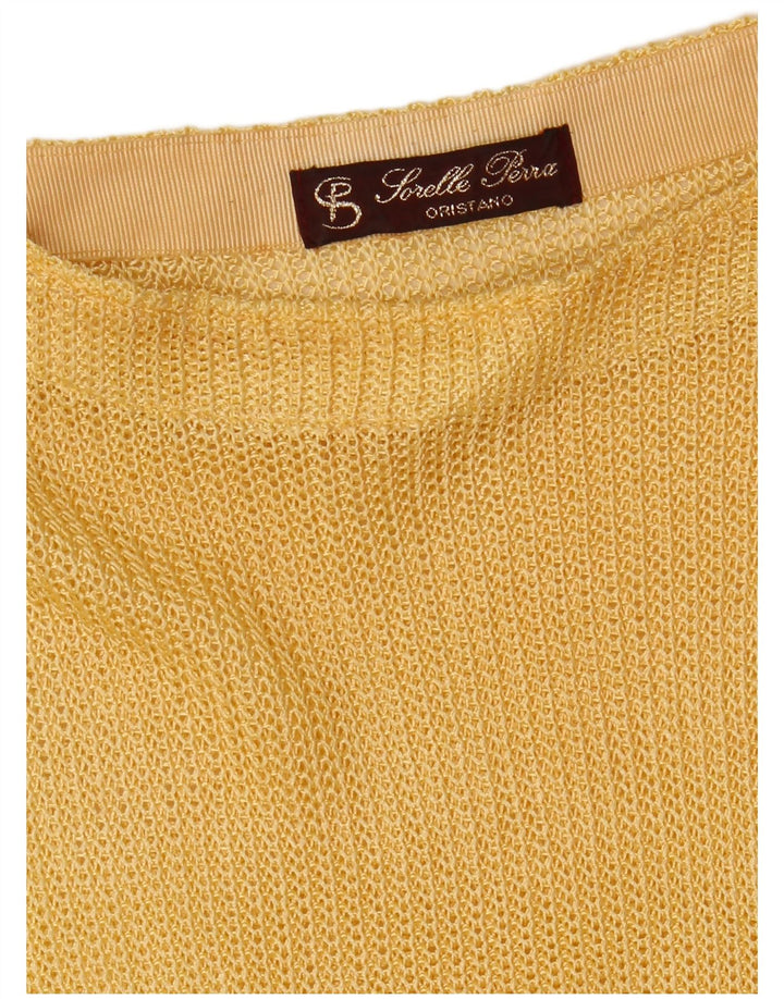 Maglione maglione vintage da donna con scollo a barca UK 8 piccolo multicolore