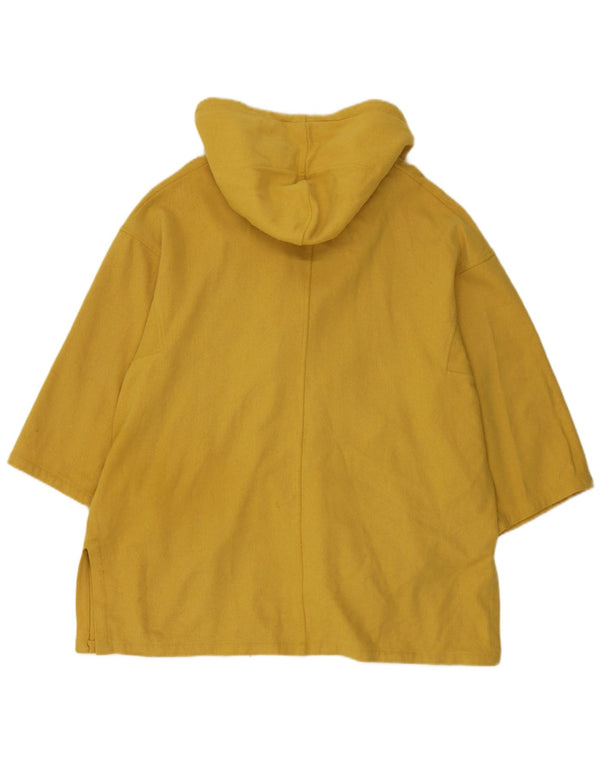 Cappotto doppio petto oversize con cappuccio da donna Marella UK 10 piccolo giallo
