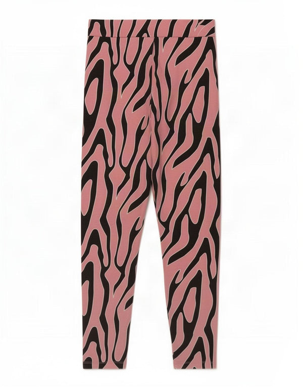 Leggings grafici da donna Fila UK 8 Piccolo cotone rosa con stampa animalier
