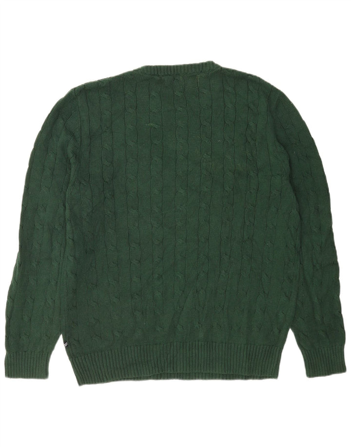 Maglione maglione girocollo da uomo Nautica grande cotone verde