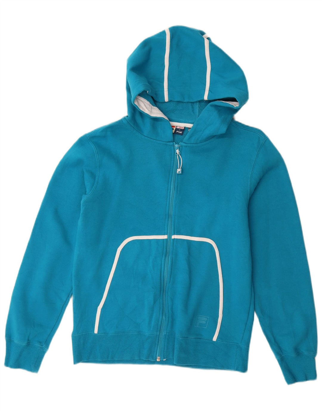 Felpa con cappuccio e zip da donna Fila UK 14 Blu medio