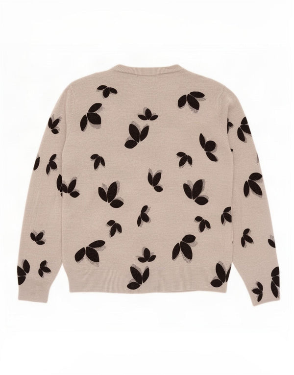 Maglione maglione girocollo da donna Marks & Spencer UK 14 grande grigio floreale