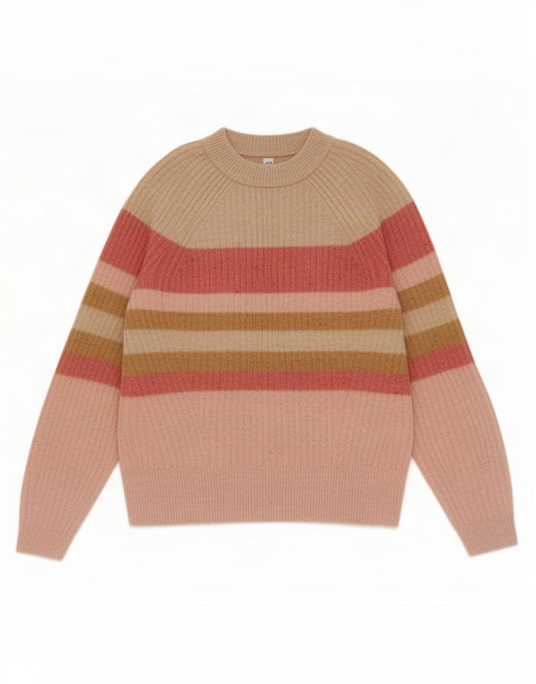 Maglione maglione a collo alto da donna Marks & Spencer UK 10 piccolo a righe rosa