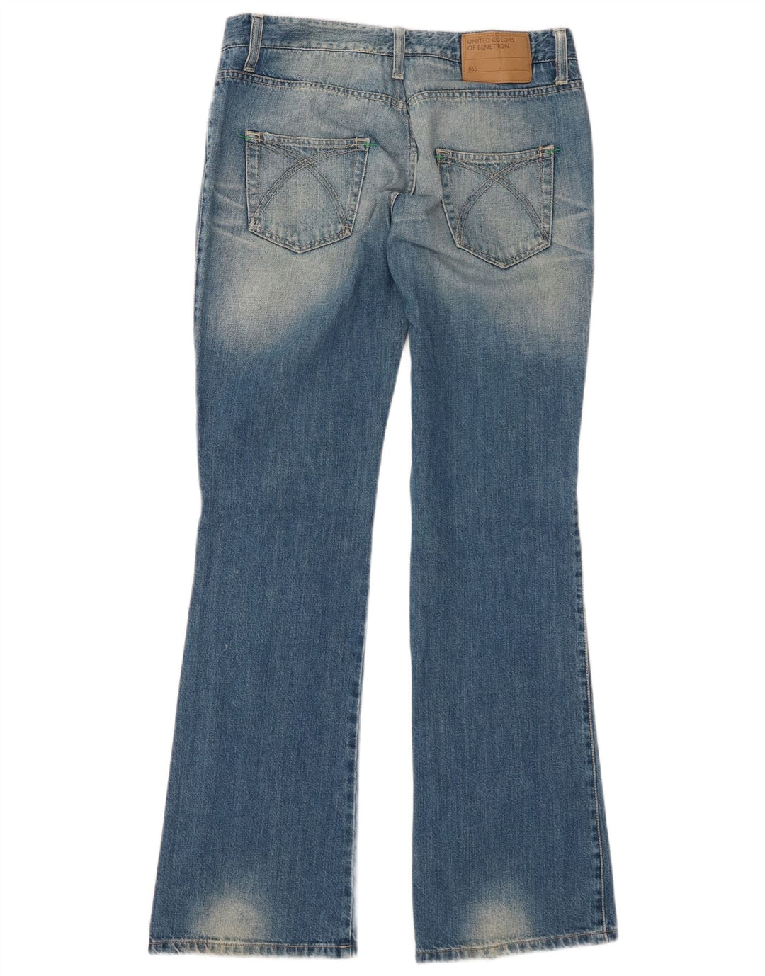 Jeans Bootcut da donna Benetton IT 44 Medio W32 L32 Blu Cotone