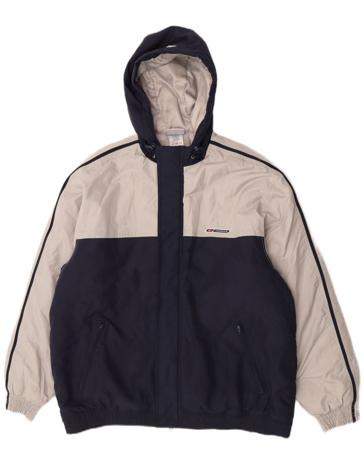 Giubbotto bomber con cappuccio da uomo Reebok UK 38 Medium Navy Blue Colourblock