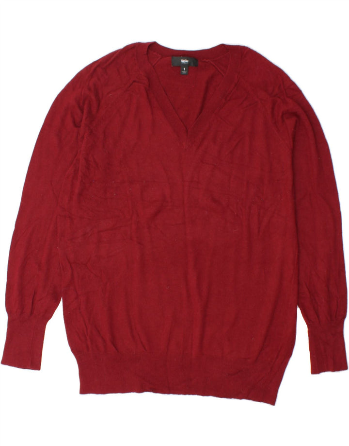 MOSSIMO Mens V-Neck Jumper Sweater Medium Red Nylon Vintage Mossimo and Second-Hand Mossimo from Messina Hembry 