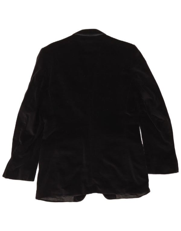 Giacca blazer in velluto da uomo a 2 bottoni Issimo UK 36 piccola nera