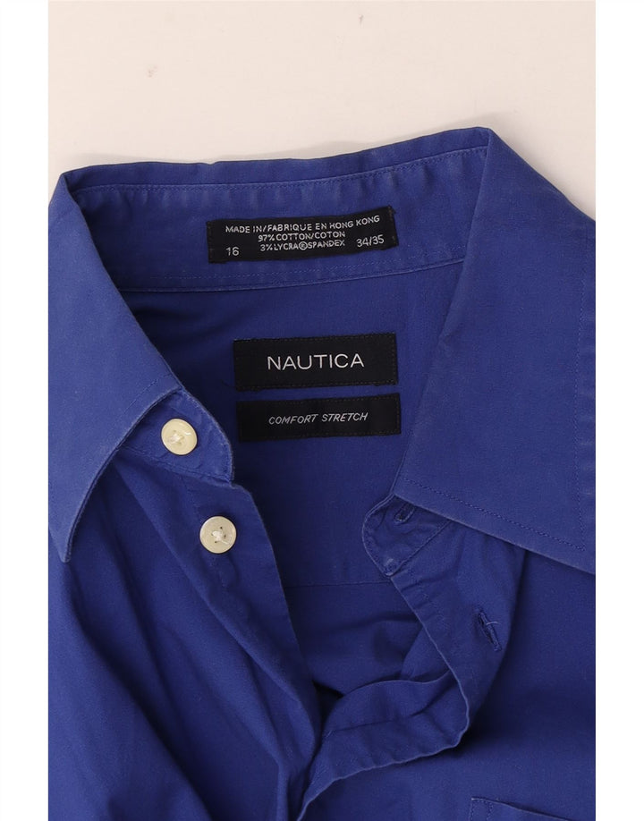 Camicia da uomo Nautica taglia 16 grande cotone blu