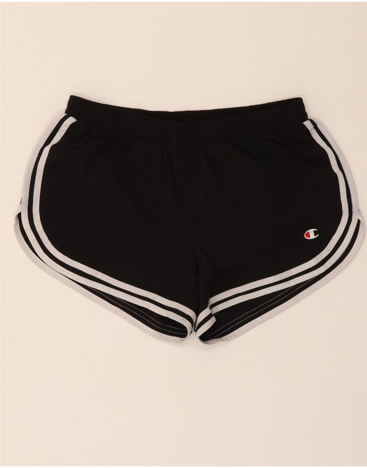 CHAMPION Womens Sport Shorts UK 10 Small  Black Polyester Vintage Champion and Second-Hand Champion from Messina Hembry 