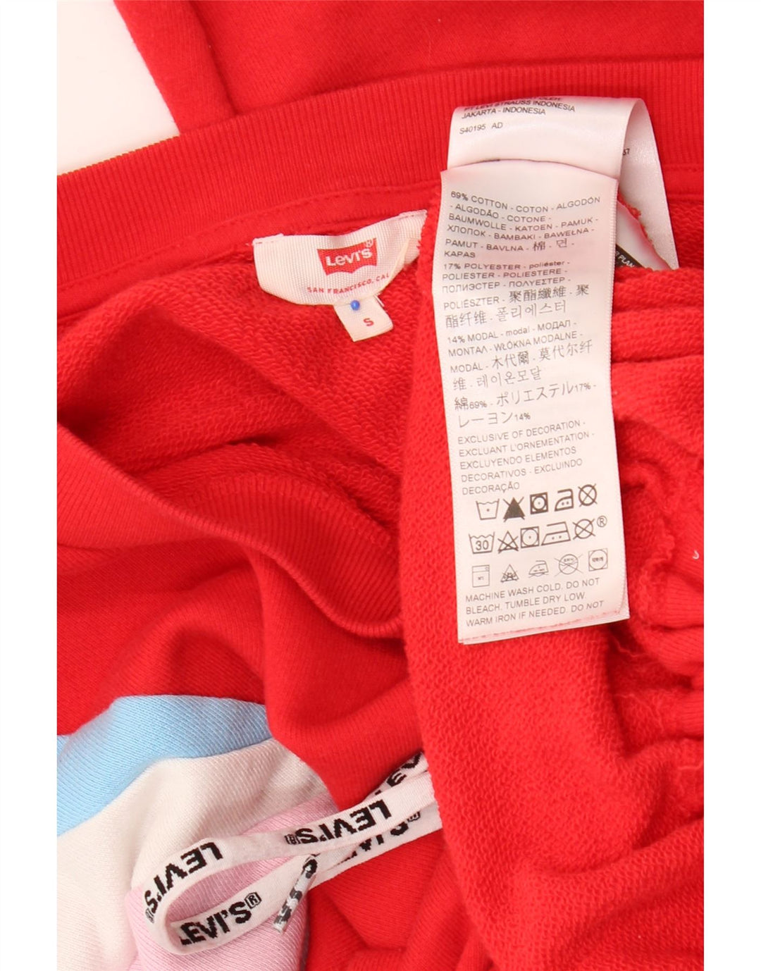 Felpa oversize da donna LEVI'S UK 10 Small Red Colourblock