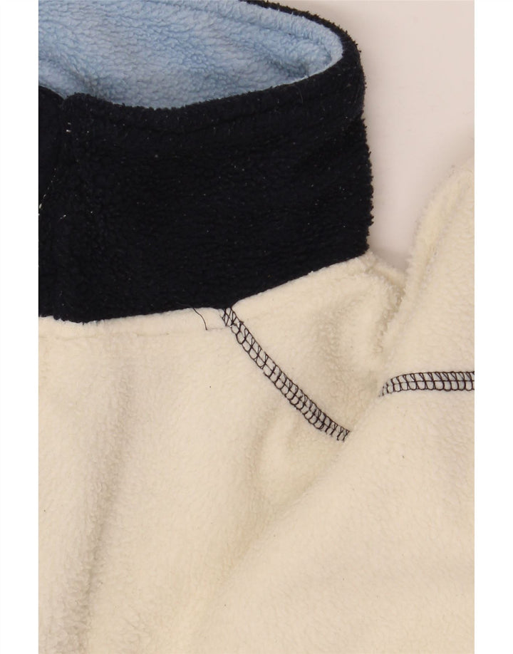Maglione in pile da uomo con zip e collo Iceberg XL in poliestere color block bianco