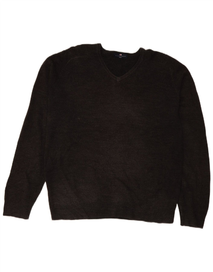 Maglione da uomo con scollo a V Marks & Spencer grande acrilico grigio