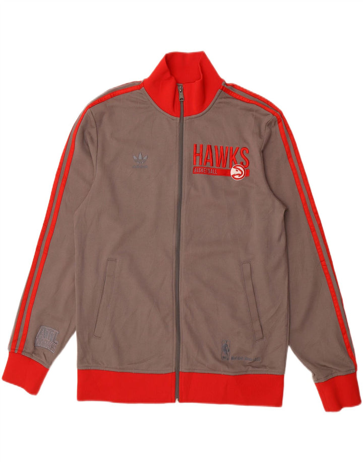 ADIDAS Mens Graphic Tracksuit Top Jacket Small Grey Colourblock Cotton Vintage Adidas and Second-Hand Adidas from Messina Hembry 