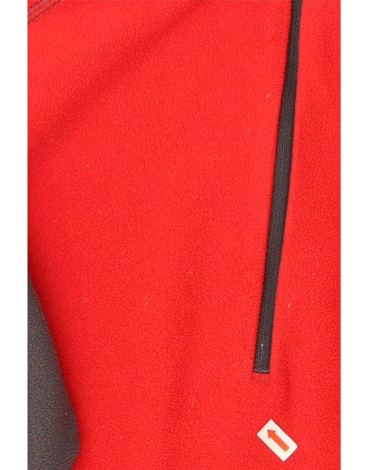 Maglione in pile da uomo Berghaus con zip e collo in poliestere color block rosso medio
