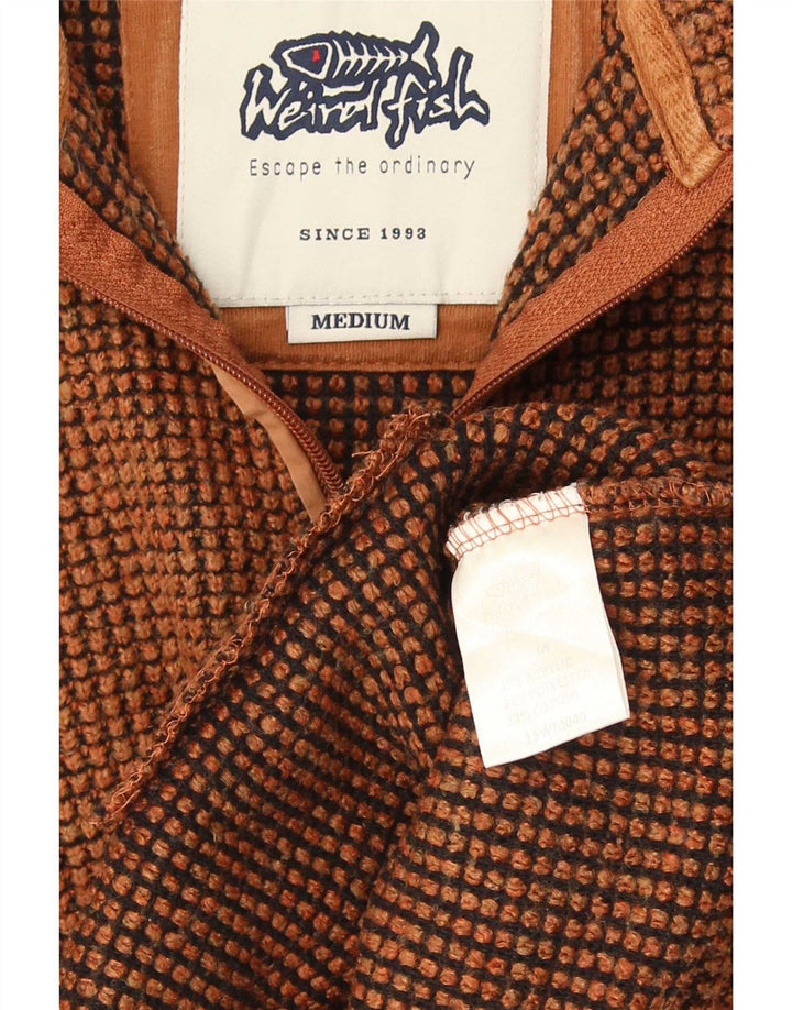 Felpa con collo con zip da uomo Weird Fish Maglione marrone medio in acrilico