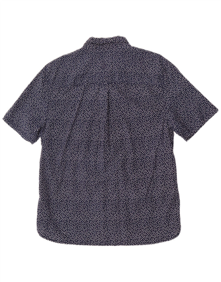 Camicia da uomo dalla vestibilità regolare Fat Face, grande, in cotone maculato blu navy