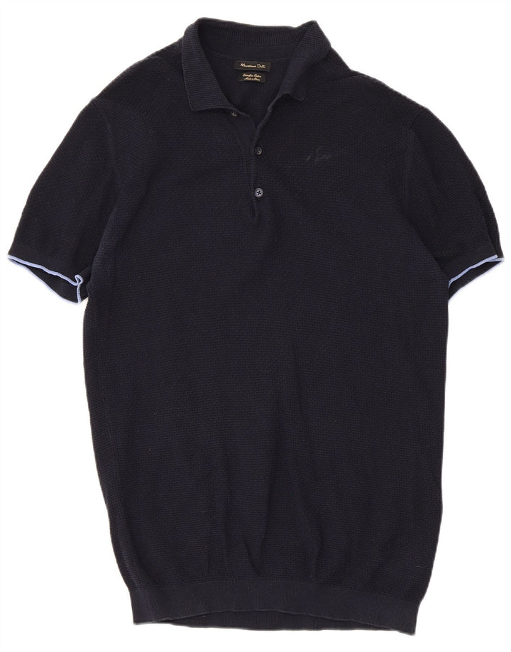 Polo da uomo Massimo Dutti grande in cotone blu navy
