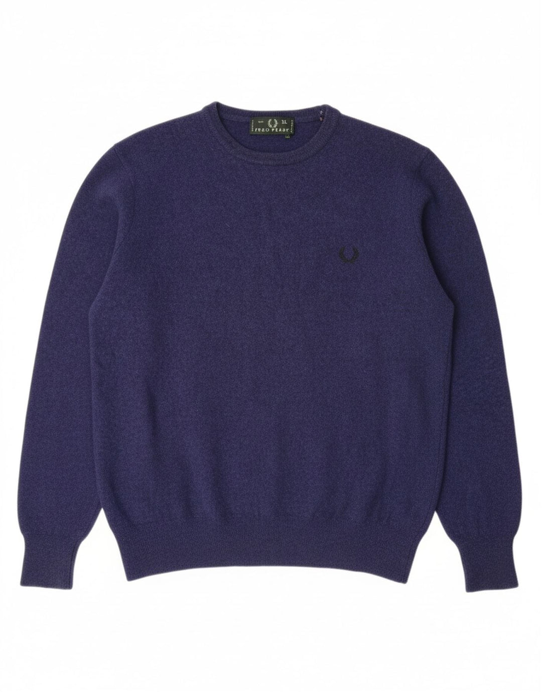 FRED PERRY Womens Crew Neck Jumper Sweater UK 18 XL Navy Blue
