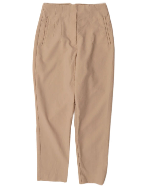 Pantaloni casual affusolati a vita alta da donna Zara medi W28 L27 Beige