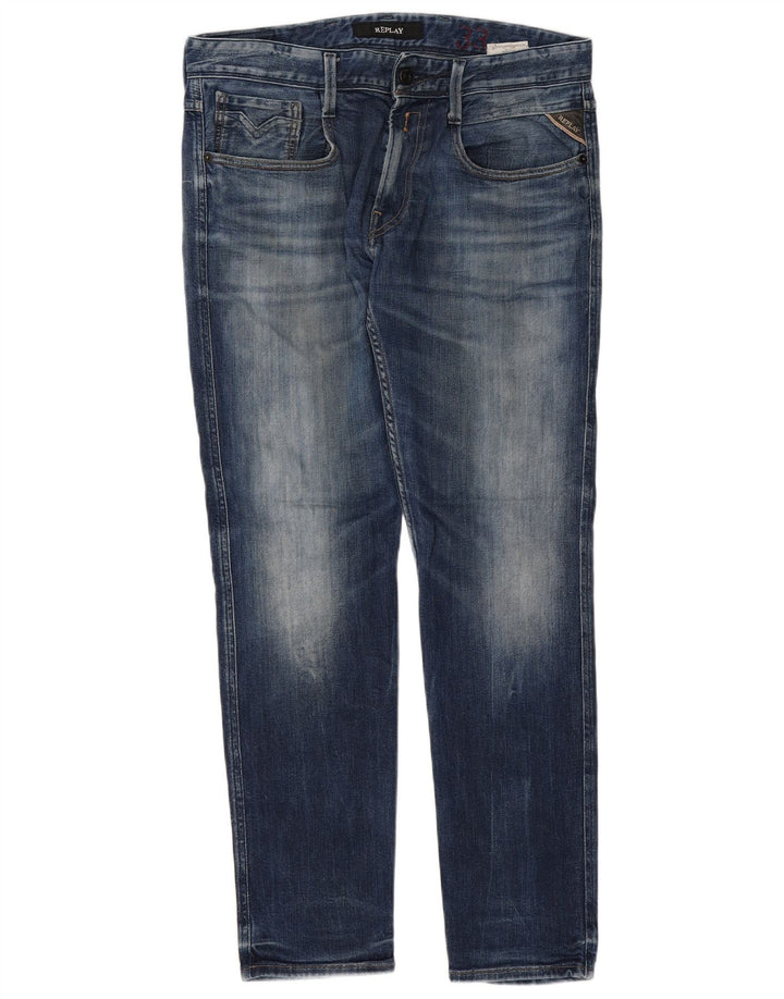 Jeans slim da uomo Replay W33 L32 cotone blu